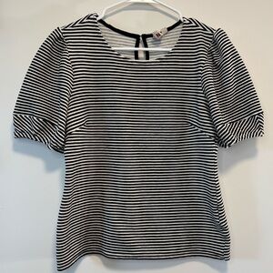 Anthropologie Dolan Black/White Stripe Santos Puff Sleeve Top Blouse Women’s XS